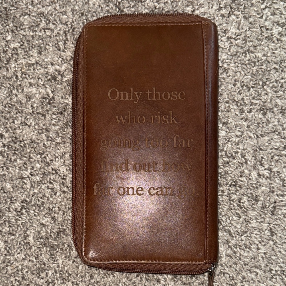 Genuine Leather Zippered RFID travel Wallet